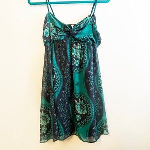 Free People Teal and Black Mini Dress